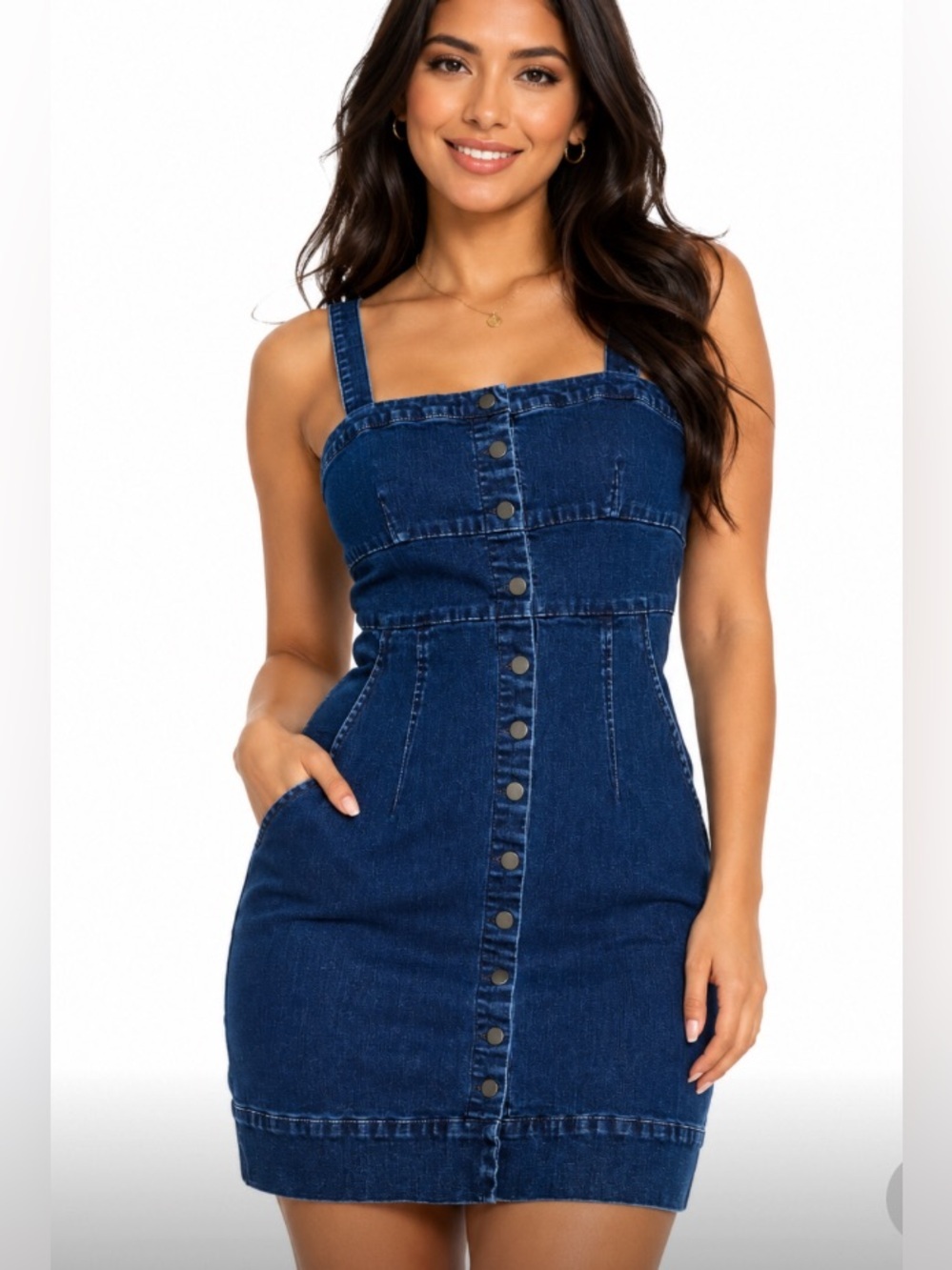 Genetic Denim Indigo Button-Front Denim Sundress